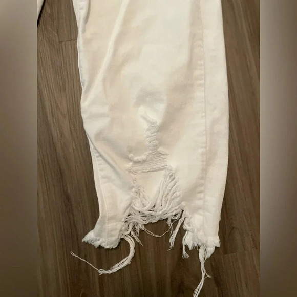 7 for all mankind white cropped Alexa high rise waist fringe at bottom size 32 - Picture 13 of 13